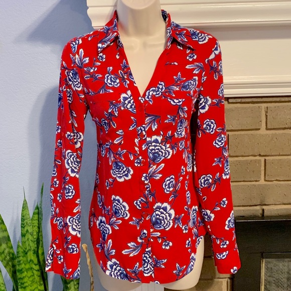 ❤️SOLD Express floral portofino shirt - Picture 3 of 8